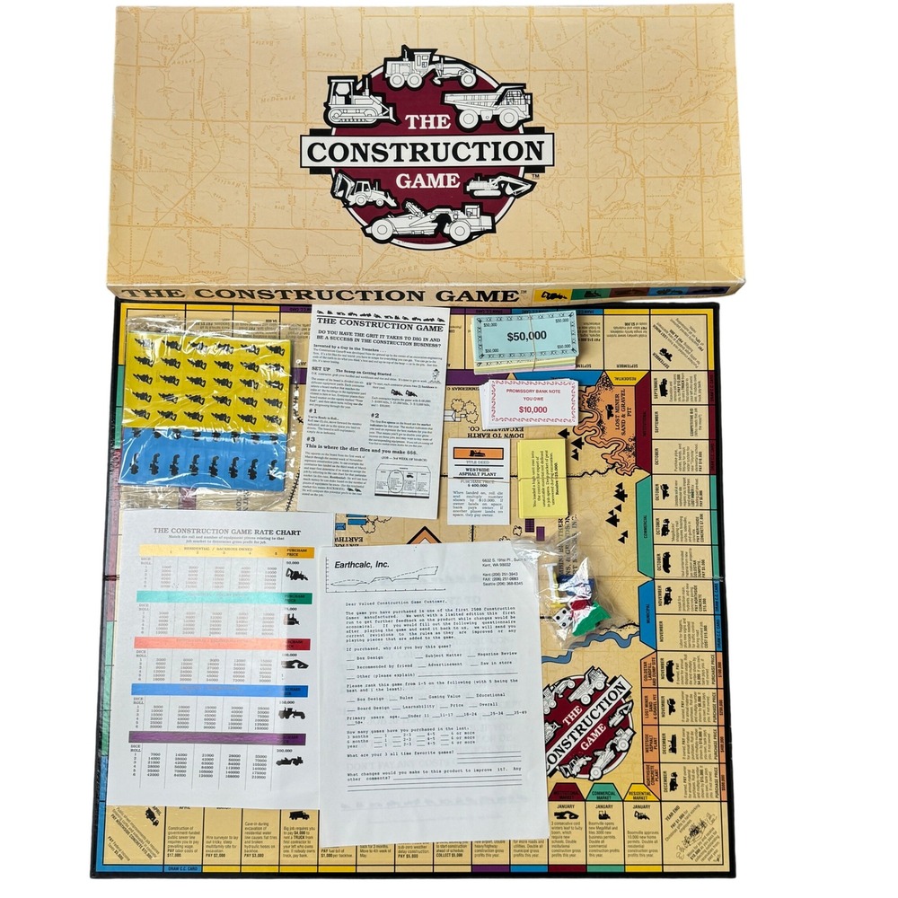 The Construction Game Very Rare 1993 Limited FIRST 2500 Made USA UNUSED